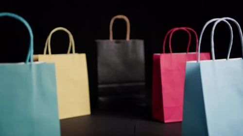 Composition of Shopping Bags in Shop for Black Friday