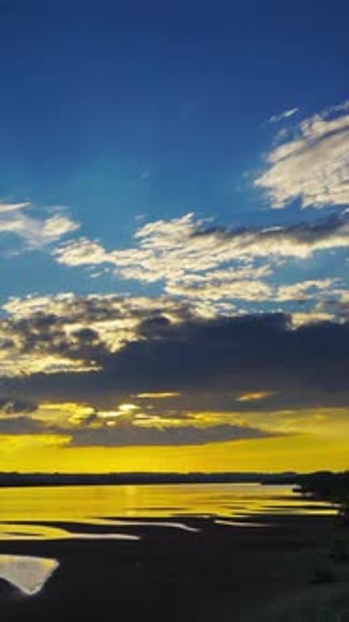 river sunset landscape