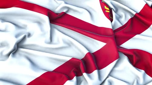 Jersey-Flagge, sehr realistisch heranzoomen