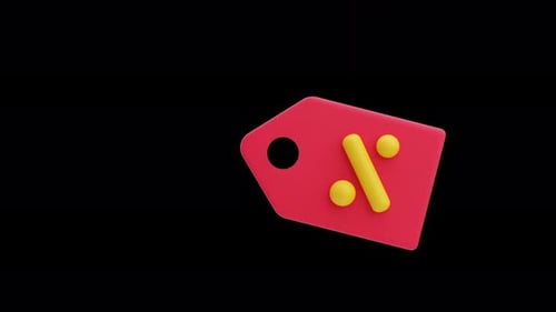 Modern 3D Animated Discount Price Tag Icon