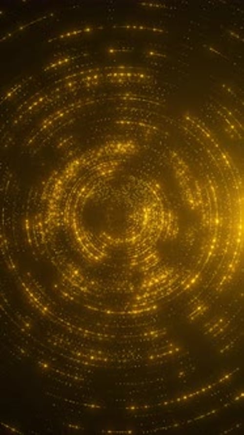 Abstract Golden Particle Swirl Digital Background Loop