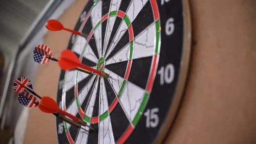 Target shooting game in a bar