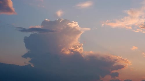 Beautiful warm skies sunset clouds in the evening