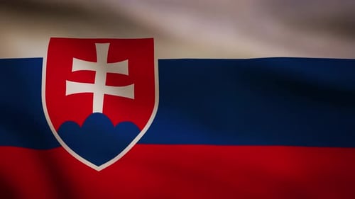 Slovak Republic National Flag Waving in Realistic Animation