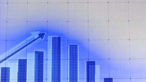 Business Growth Graph Blue Color Animated