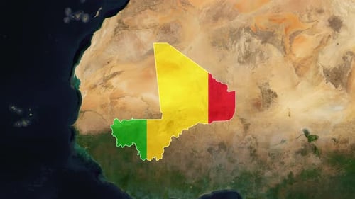 Mali Flag map