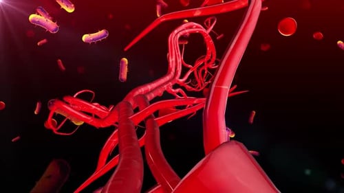 Animated Medical Visualization of Bacteria and Bloodstream