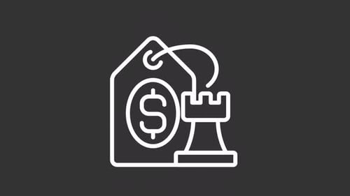 Animated Pricing White Line Icon