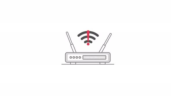 Vídeo de animação do roteador Wifi 4k sem conceito de Internet ...