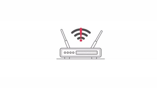 Animated Flat Design Wi-Fi Router Signal Error Icon