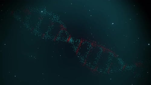 Close Up of a Damaged Dna Strands Floating in to Space