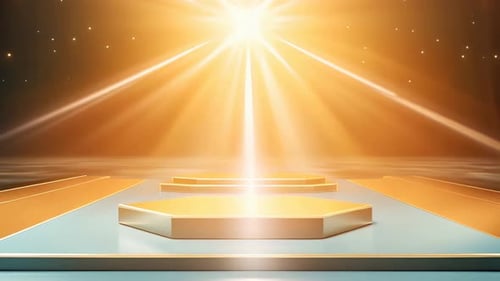 podium Futuristic showcase with platform for product displaying. Empty modern stage display