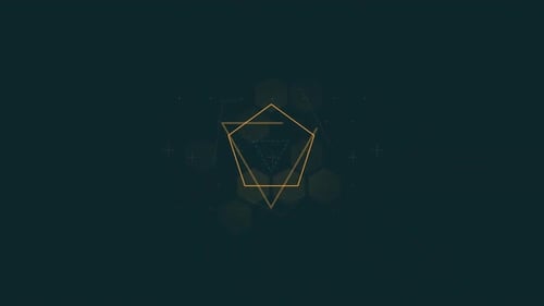 Animação em loop do elemento HUD de formas geométricas simples