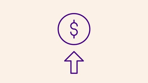 Animated Upward Dollar Sign Icon for Business Growth
