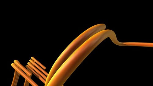 Dynamic Abstract Orange 3D Tubes Background Animation