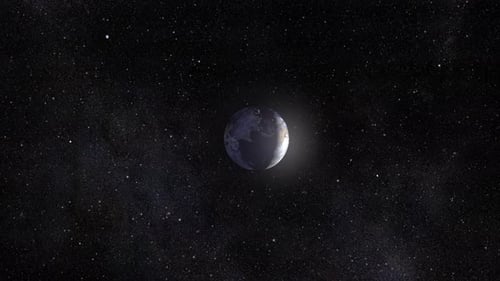 Planet earth hot rock with lava and magma core outer space view