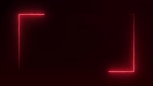 4K nahtloser rot leuchtender abstrakter Rahmen mit dynamischen Partikeln