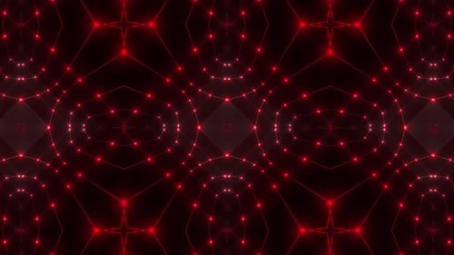 Red Glowing Geometric Kaleidoscope Loop Background Animation
