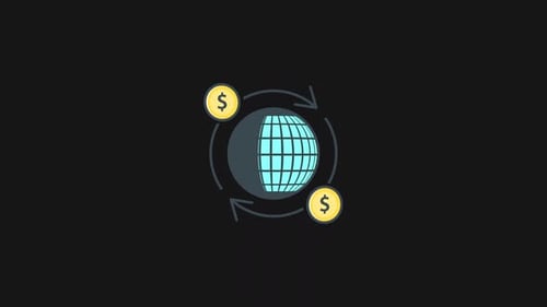 Animated Global Money Transfer Flat Design