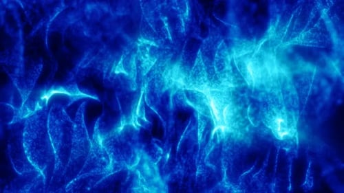 Abstract Blue Glowing Fluid Particle Energy Motion Background