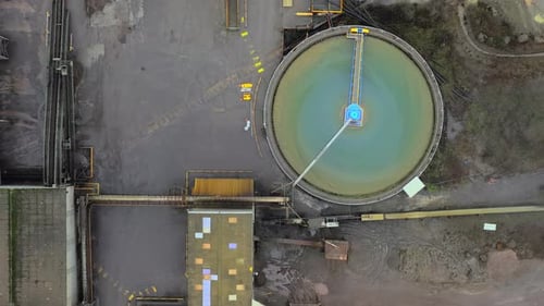 Aerial view of circular structure, France.