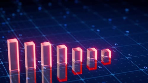 A red arrow pointing downwards illustrating a financial downturn