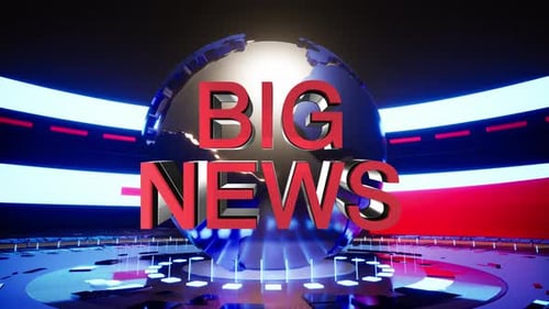 Futuristic News Broadcast Intro with Spinning 3D Globe