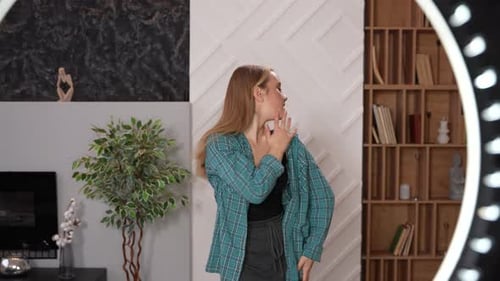 Young Woman Dancing, Filmed for Social Media