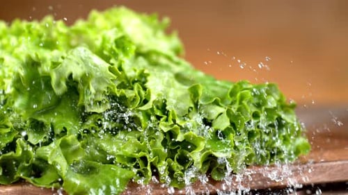 Fresh Lettuce Placed on Wooden Cutting Board