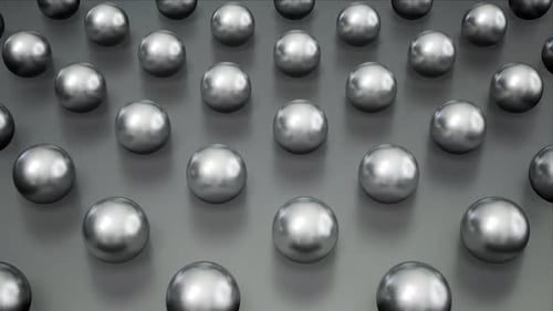 Glossy Silver Metal Spheres Background Loop