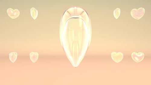 Animated Glossy Glass Hearts Loop Background