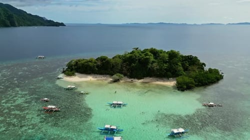 Tropical Philippines Island and Boats