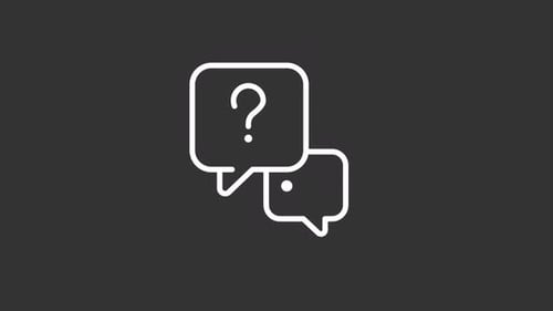 Icono de línea blanca de entrevista animada