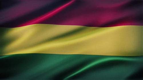 Fluid Waving Flag Animation with Red Yellow Green Stripes