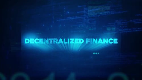 Futuristic Glitch Text Reveal with Digital Background