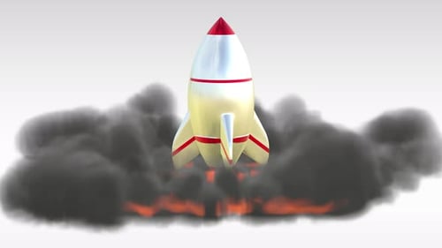 Modern 3D Rocket Launch Takeoff Animation