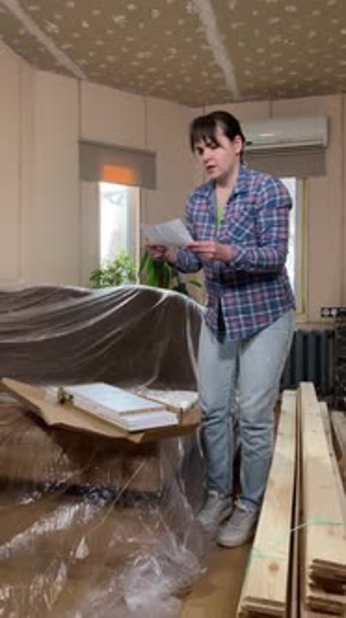 Woman DIY in home improvement