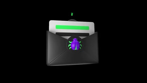 Email Virus 3D Animation | Alpha Channel