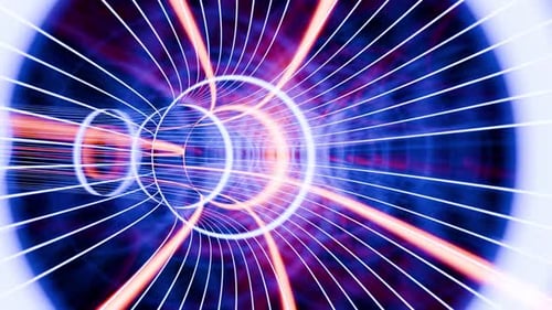 Abstract Futuristic Light Tunnel Motion Background