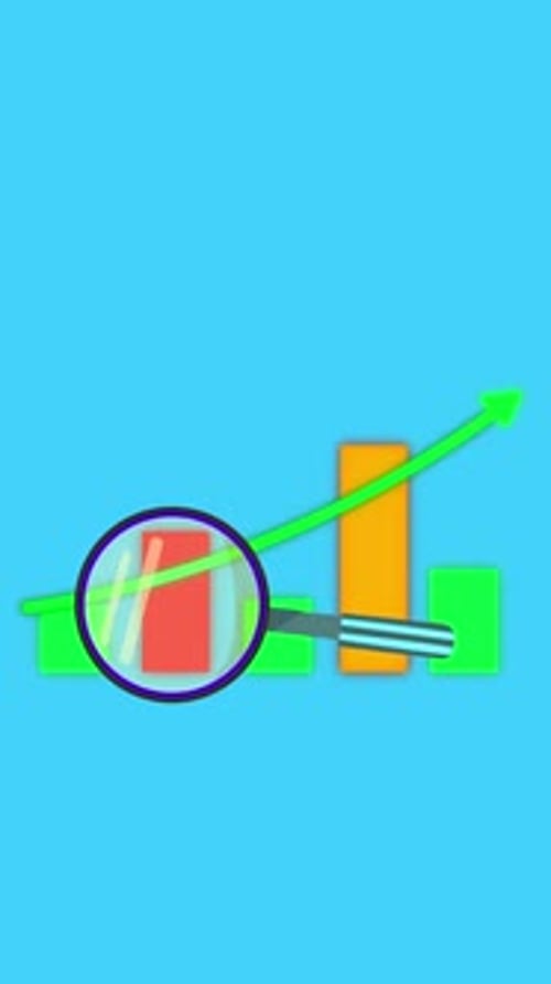 Animated Bar Chart Growth Analysis with Magnifying Glass