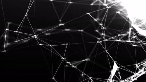 Abstract Digital Network Connections with Data Points Animation