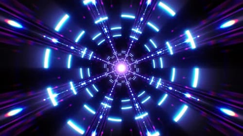 Vj Loop of Flashing Multiple Lamps Tunnel