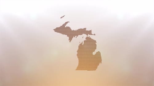 Geometric Pixel Map of Michigan Reveal Animation