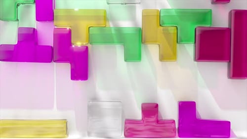 Dynamic Glossy Geometric Blocks Interlocking Motion Background