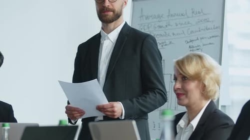 Group Meeting of Businessman People in Office Company Meeting for Brainstorm in Big Office Ceo