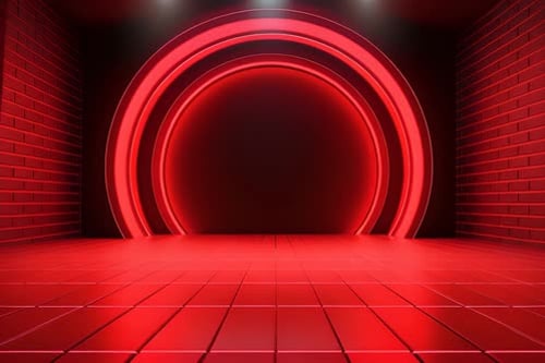 podium Futuristic showcase with platform for product displaying. Empty modern stage display