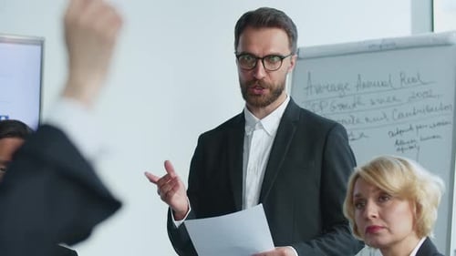 Group Meeting of Businessman People in Office Company Meeting for Brainstorm in Big Office Ceo