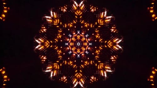 Glowing Geometric Kaleidoscope Abstract Background