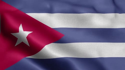 Cuban Flag Waving Seamless Loop Animation