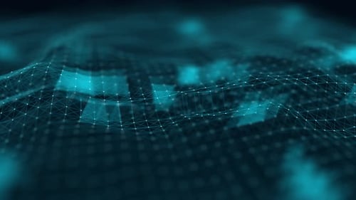 Animated Abstract Digital Network Waving Grid Background